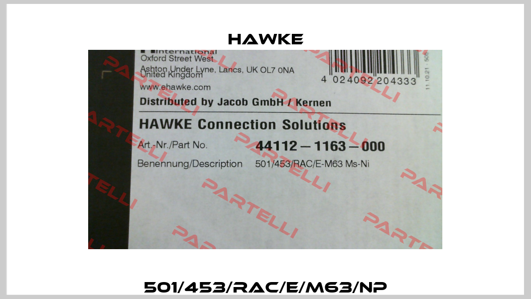 501/453/RAC/E/M63/NP Hawke