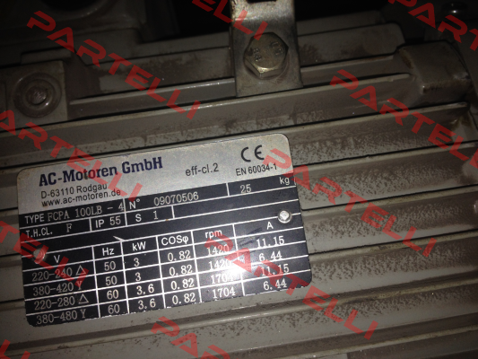 Type FCPA 100LB-4/ № 09070506  replaced by EDM-4-B35-3-100L-A-Z0  AC Motoren
