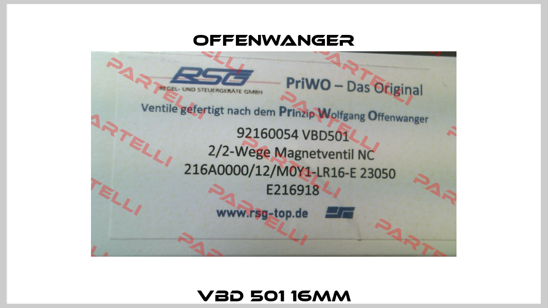 VBD 501 16mm OFFENWANGER