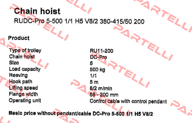 RUDC-Pro 5-500 1/1 H5 V8/2 380-415/50 200  Demag