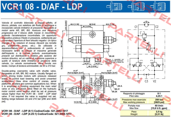 VCR1 08-D/AF-LDP (8:1) Brevini