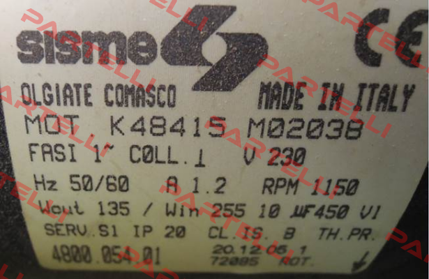 K48415 M02038 Sisme Spa