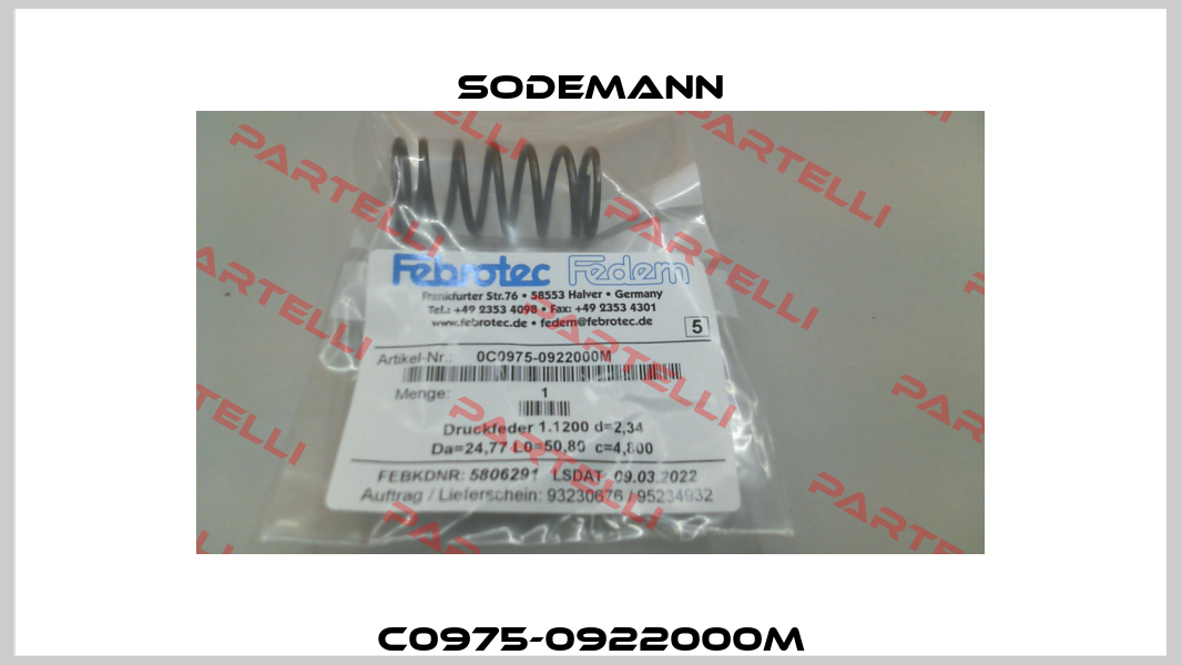 C0975-0922000M Sodemann