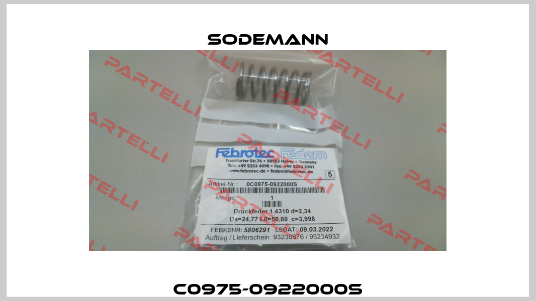 C0975-0922000S Sodemann