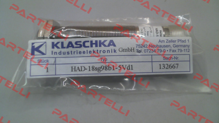 P/N: 132667, Type: HAD-18sg98b1-5Vd1 Klaschka