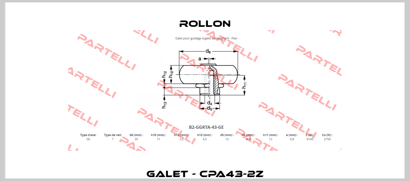 GALET - CPA43-2Z Rollon
