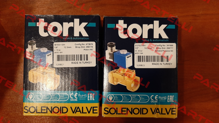 1/4" - 12 mm 24V DC 21,6 W 0,5- 40 Bar Tork