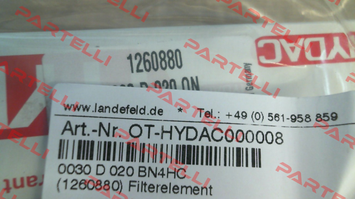 1260880 / 0030 D 020 ON (0030 D 020 BN4HC) Hydac