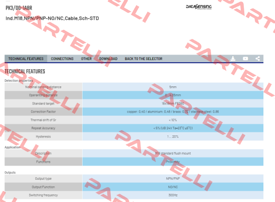 PK3/00-1A8R Micro Detectors / Diell (now Datasensing)