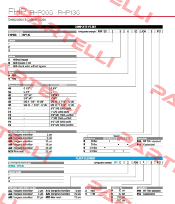 FHP-135-3-B-A-G2-A16-N-P01 MP Filtri