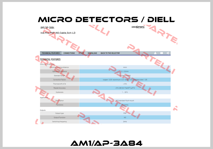 AM1/AP-3A84 Micro Detectors / Diell