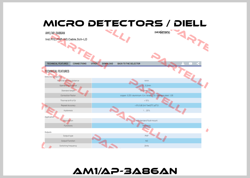 AM1/AP-3A86AN Micro Detectors / Diell