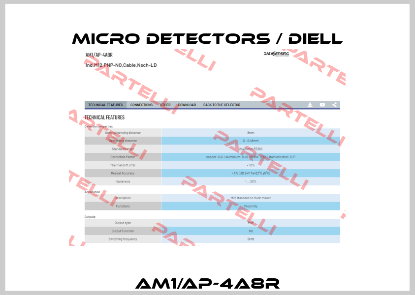 AM1/AP-4A8R Micro Detectors / Diell
