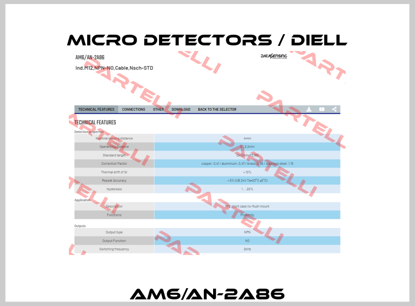 AM6/AN-2A86 Micro Detectors / Diell