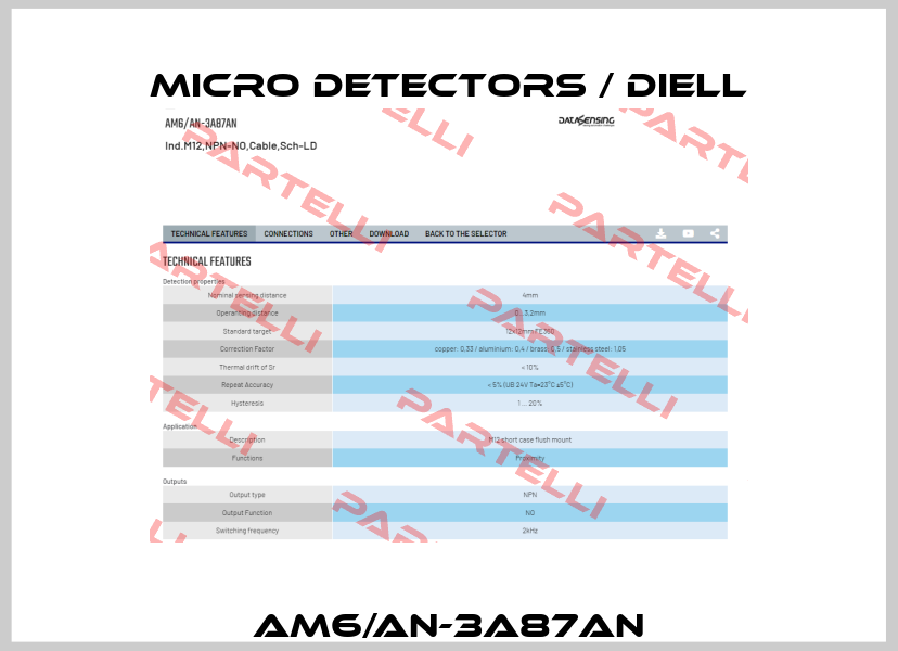 AM6/AN-3A87AN Micro Detectors / Diell