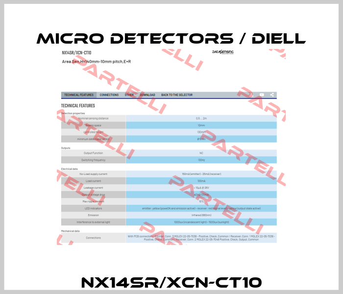 NX14SR/XCN-CT10 Micro Detectors / Diell
