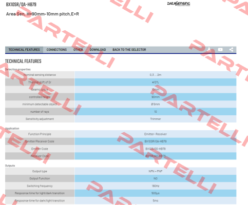BX10SR/0A-HB79 Micro Detectors / Diell (now Datasensing)