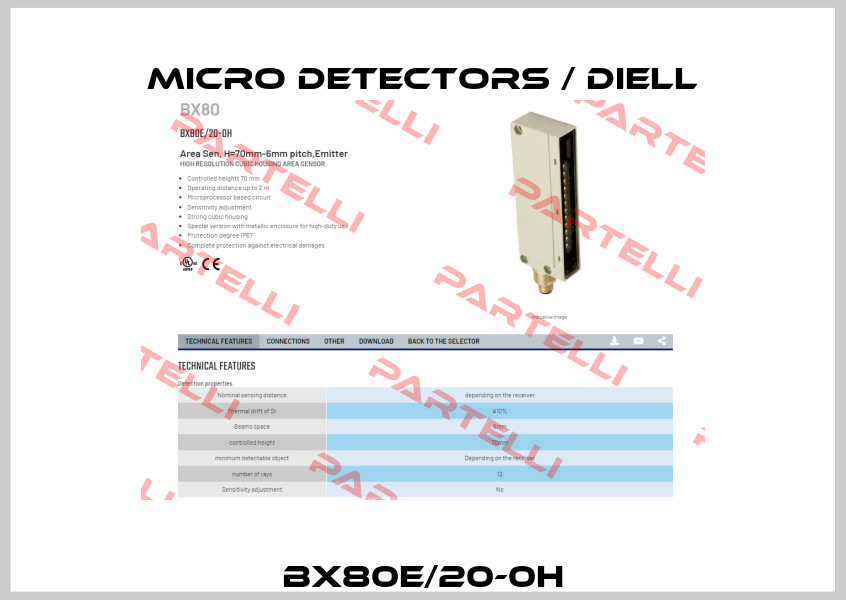 BX80E/20-0H Micro Detectors / Diell