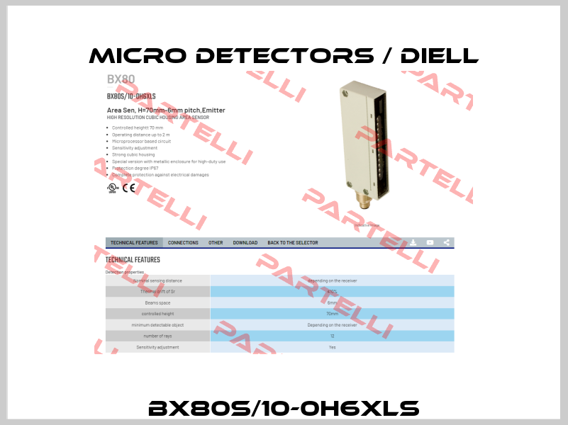 BX80S/10-0H6XLS Micro Detectors / Diell