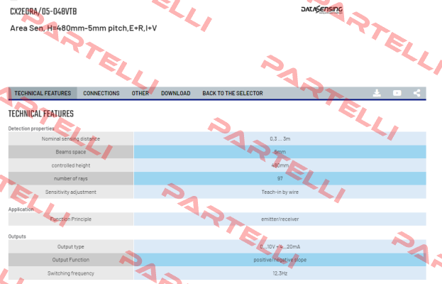 CX2E0RA/05-048VTB Micro Detectors / Diell (now Datasensing)