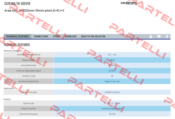 CX2E0RA/10-032VTB Micro Detectors / Diell (now Datasensing)