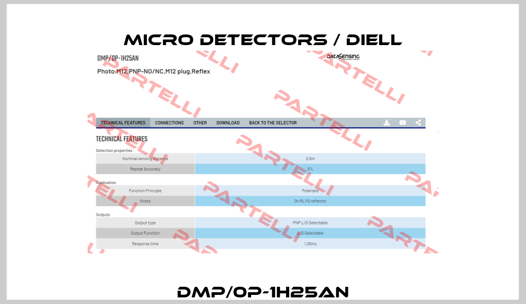DMP/0P-1H25AN Micro Detectors / Diell