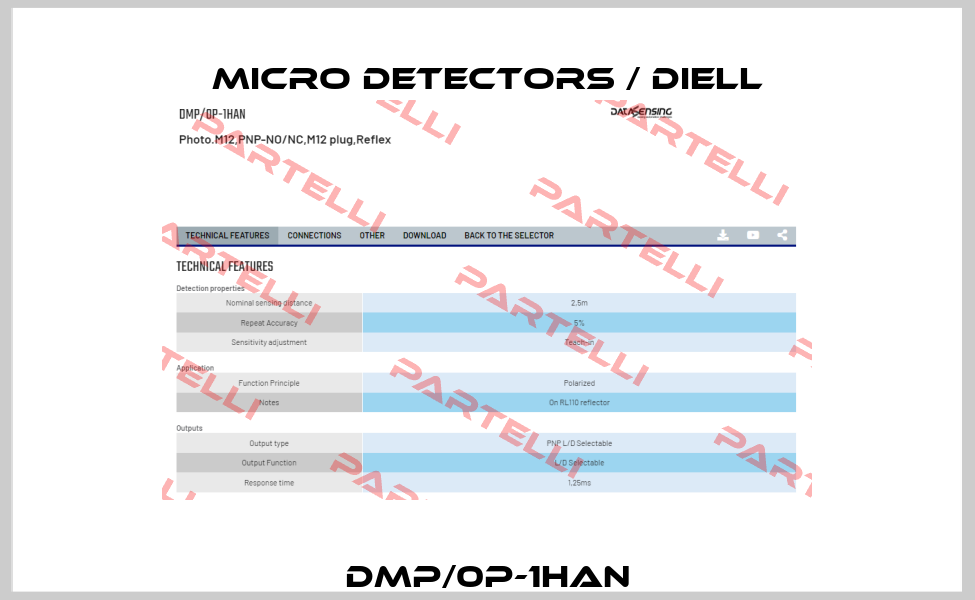 DMP/0P-1HAN Micro Detectors / Diell