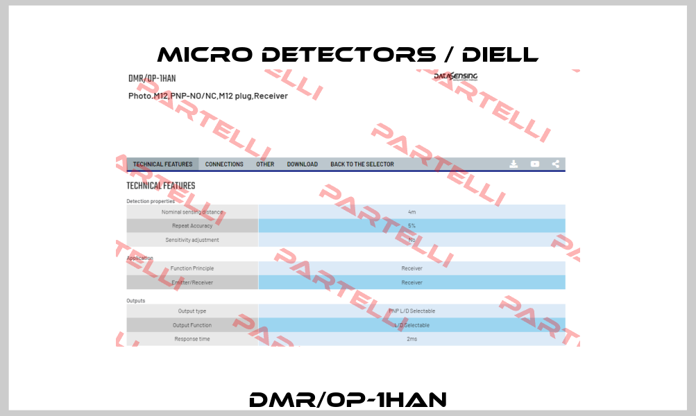 DMR/0P-1HAN Micro Detectors / Diell