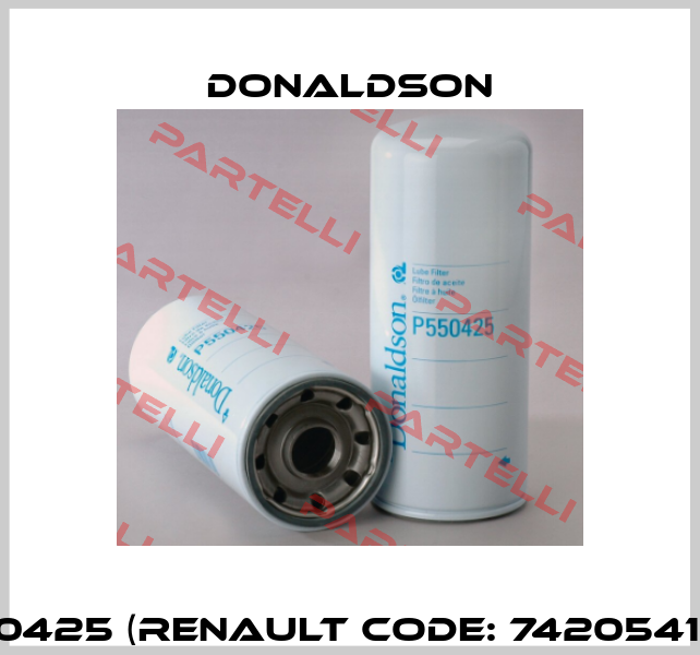 P550425 (Renault code: 7420541379) Donaldson