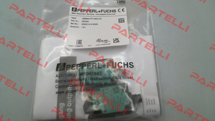 p/n: 233249, Type: UBE800-F77-SE3-V31 Pepperl-Fuchs