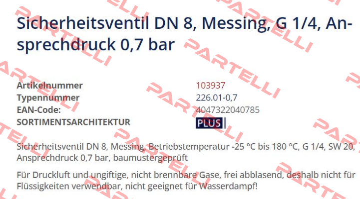 P/N: 103937 Type: 226.01-0,7 Riegler