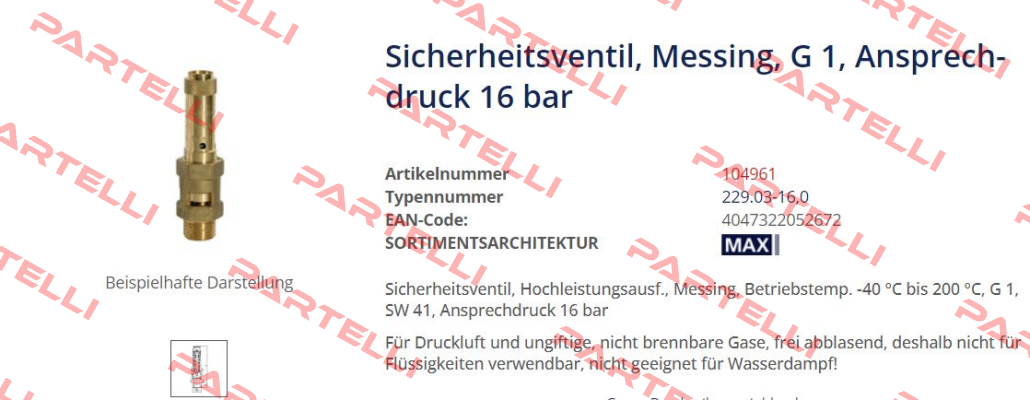 P/N: 104961 Type: 229.03-16,0 Riegler