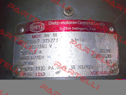 DN18-RDO-3C - replaced by DN18P IE3 BIM O FUS IP54 KLK-KST-M SUZG  Dietz-Motoren