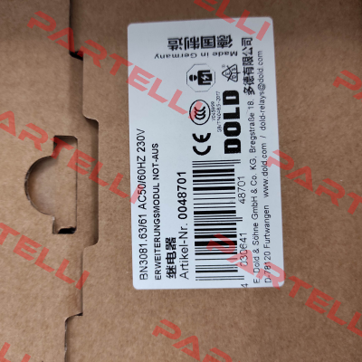 BN3081.63/61 AC50/60HZ 230V Dold