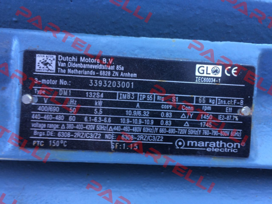 3393203001 obsolete, replacement HJN132S4E2U46 1001  Marathon (Regal)