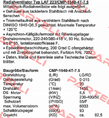 LAF 223/CMP-1640-4T-7.5  Sodeca