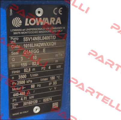 5SV14NBL0406T/D Lowara
