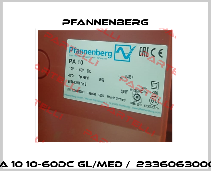 PA 10 10-60DC GL/MED /  23360630001 Pfannenberg