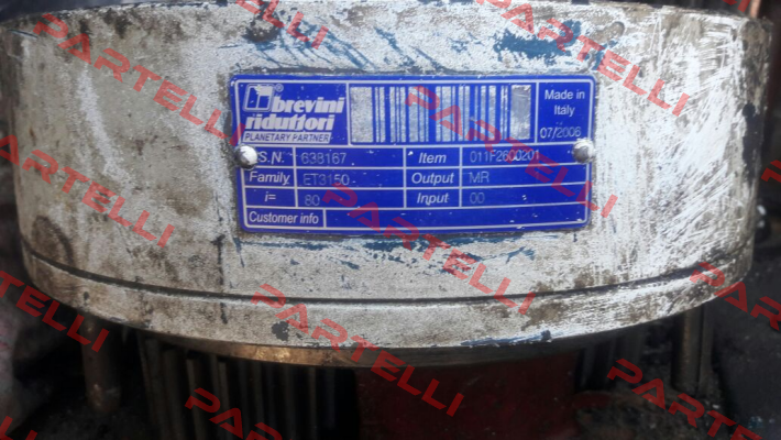 Art. Nr. 011F2600201 , type ET3150/MR/80/00  Brevini