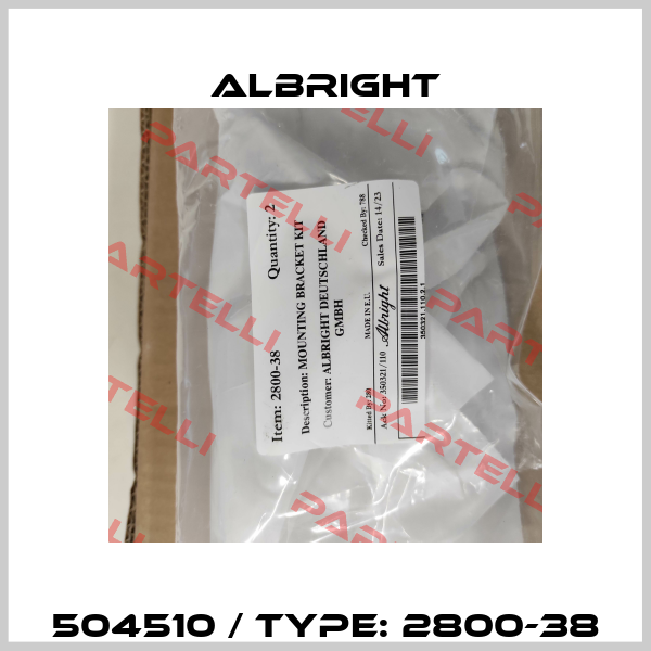 504510 / Type: 2800-38 Albright