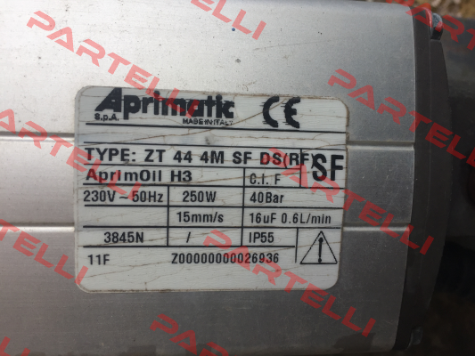 P/N: 41009/009 Type: ZT 44 4M SF DS (RF) Aprimatic