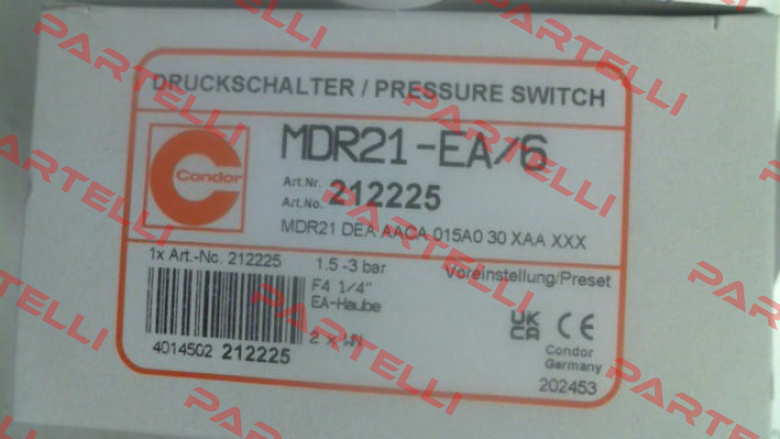 Part. No. 212225 / type: MDR-21 DEA AACA 015A030 XAA XXX Condor