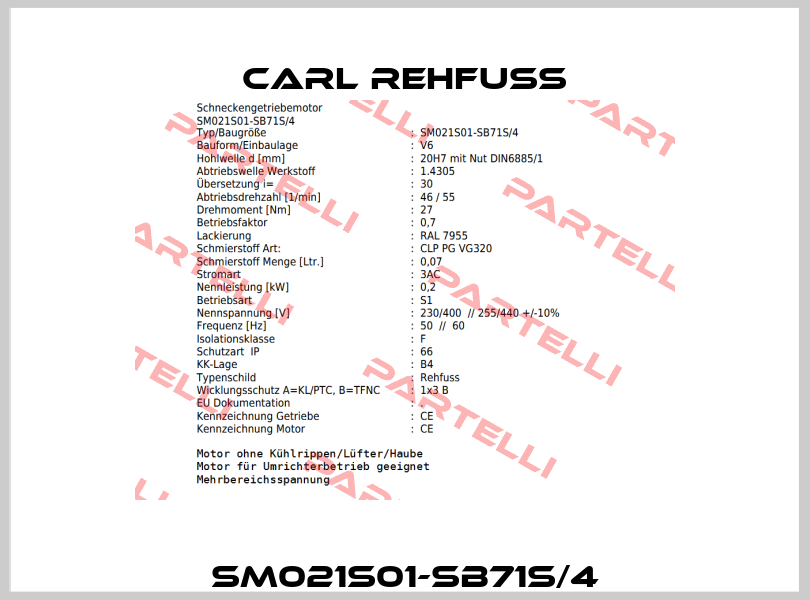 SM021S01-SB71S/4 Carl Rehfuss