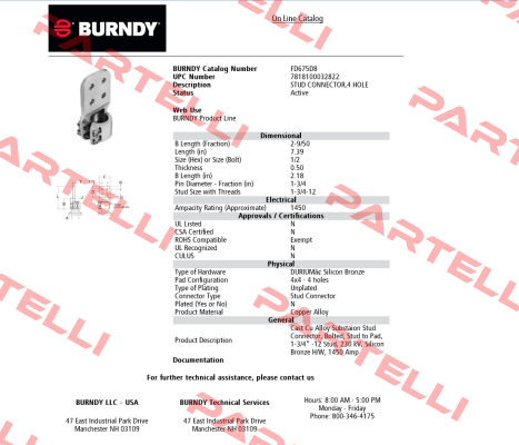 FD675D8  Burndy