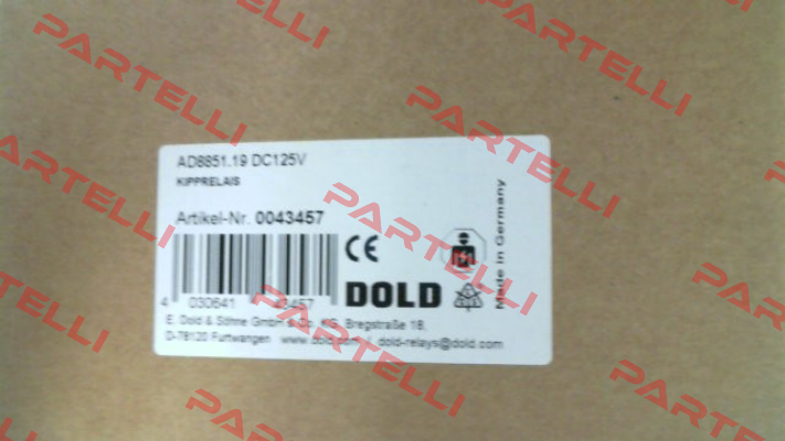 p/n: 0043457, Type: AD8851.19 DC125V Dold
