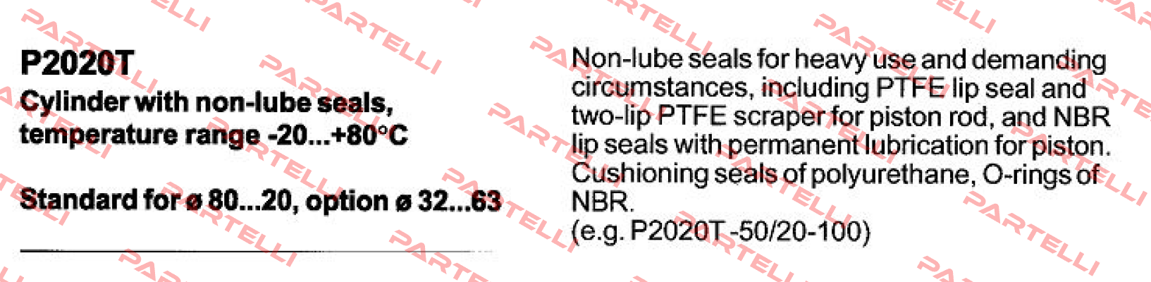 SEAL KIT P2020-80/25  Pimatic