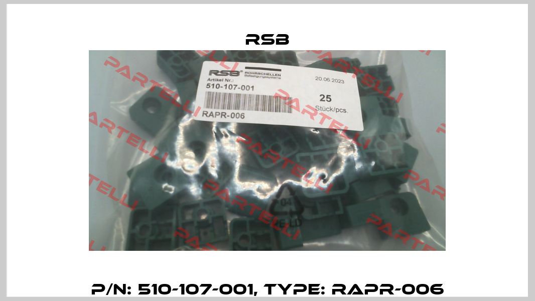 P/N: 510-107-001, Type: RAPR-006 RSB
