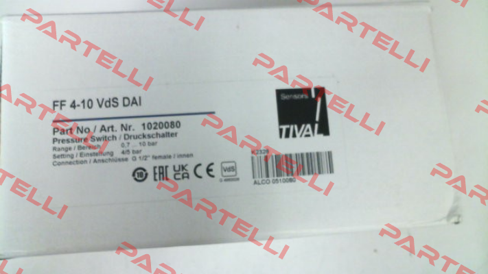 P/N: 1020080, Type FF4- 10 VdS DAI Tival-Sensors