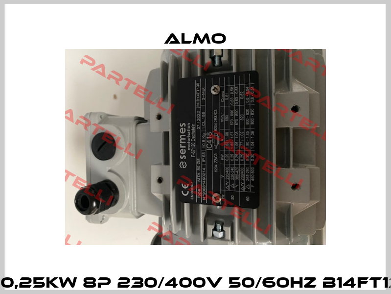 MOT.80 0,25KW 8P 230/400V 50/60HZ B14FT130 IC418 Almo